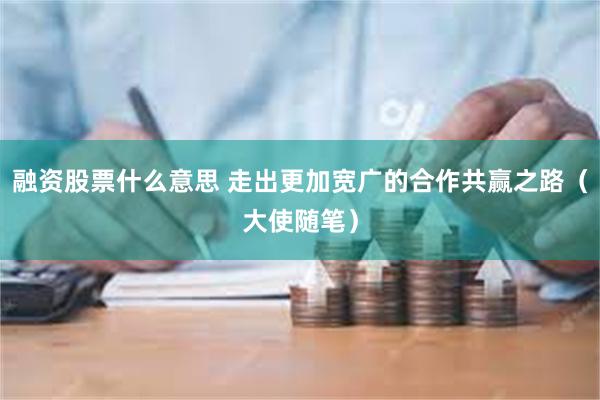 融资股票什么意思 走出更加宽广的合作共赢之路（大使随笔）